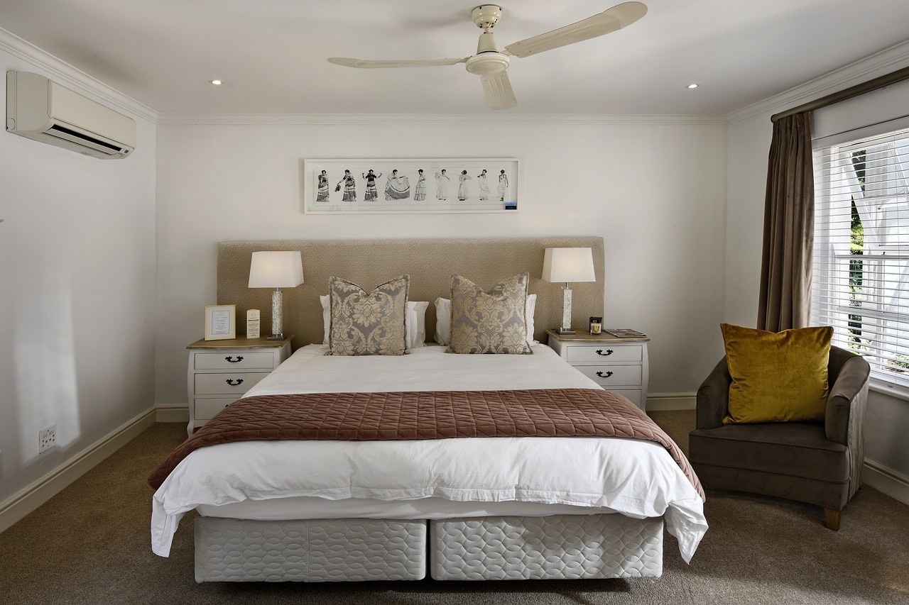 air conditioning unit installed in a bedroom