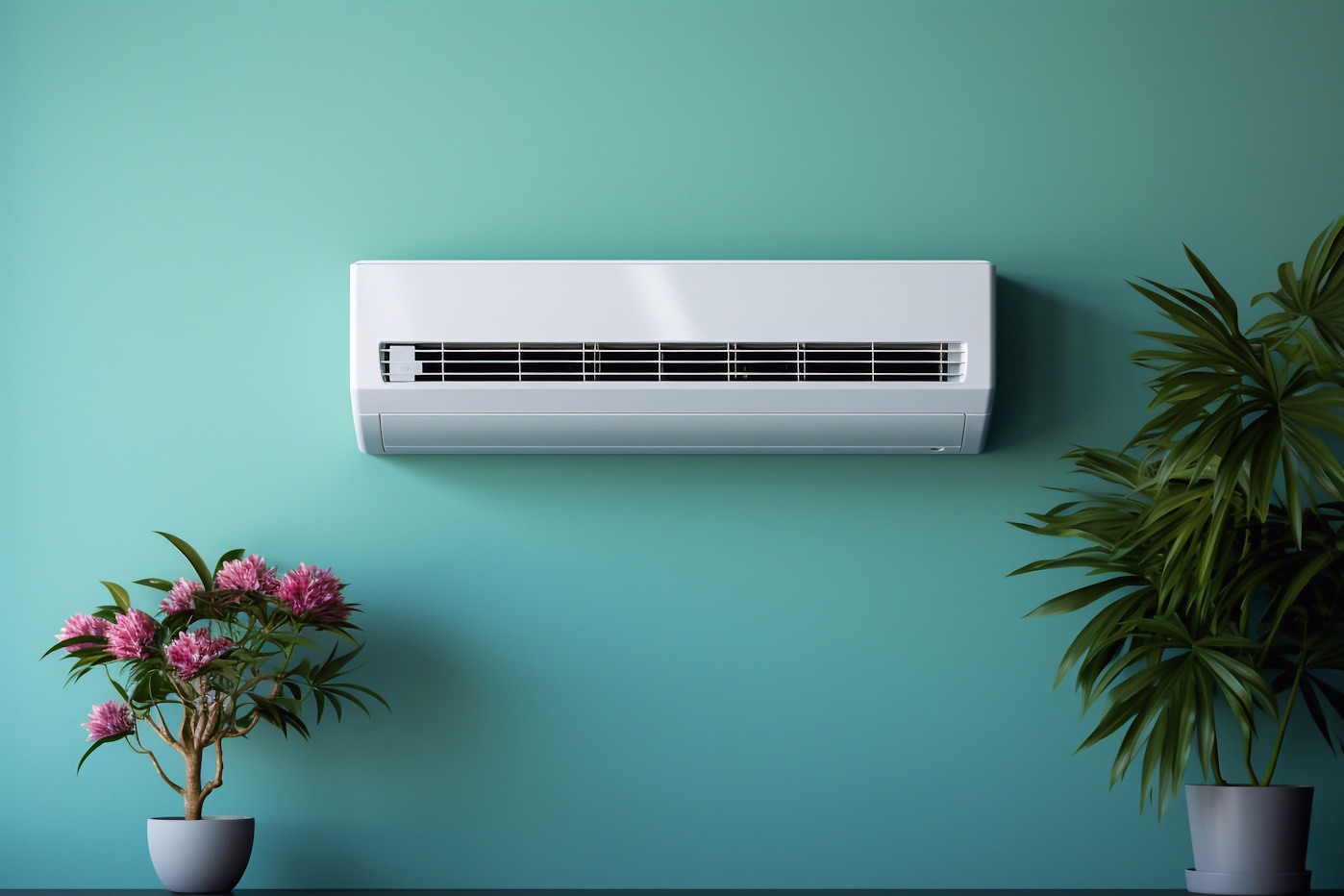 air conditioning unit installed in a garage