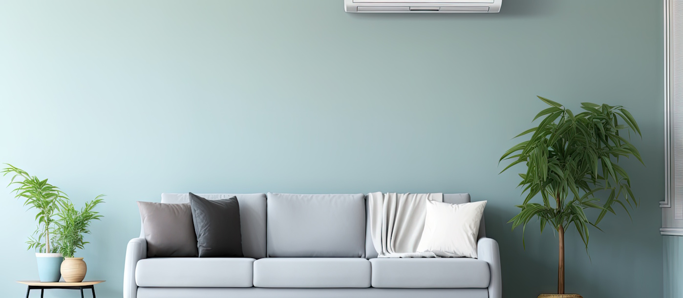 air conditioning unit installed in a residential kitchen