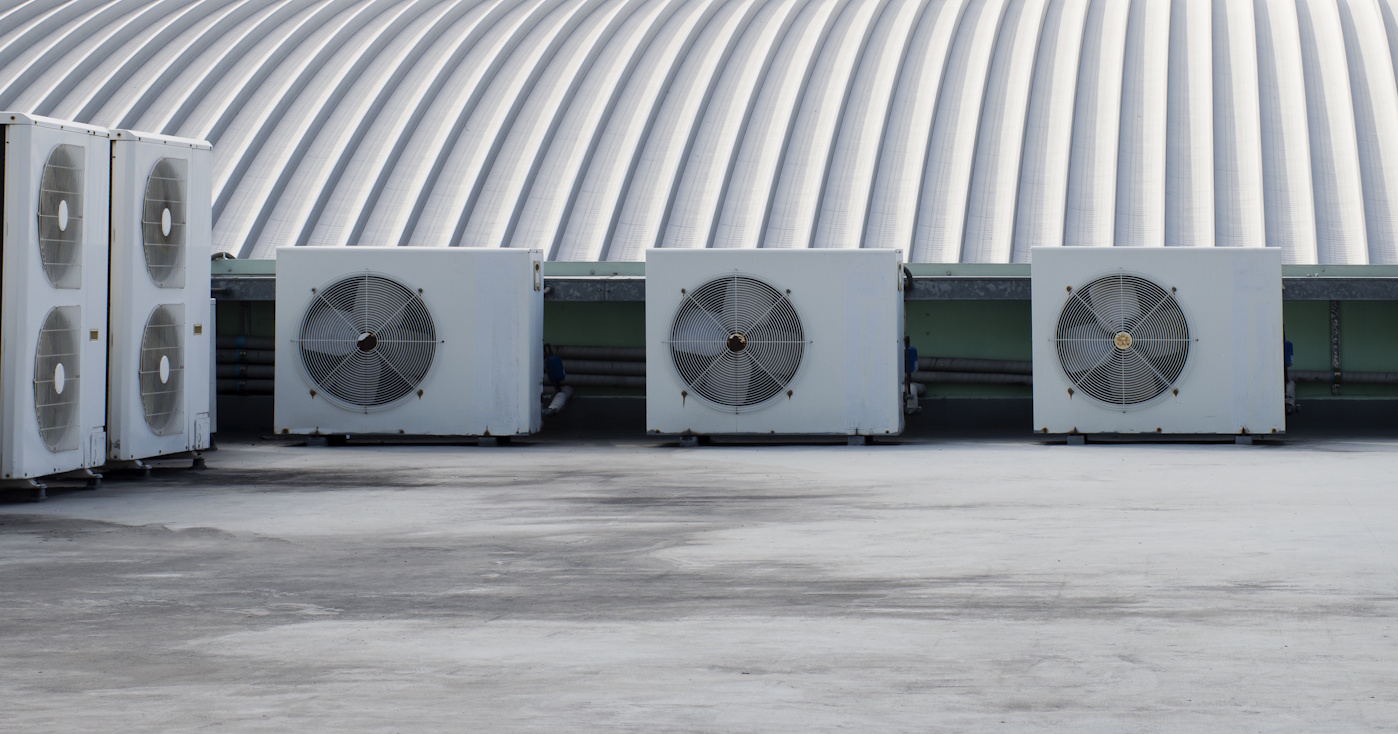 air conditioning units in a commercial environment installed on a roof