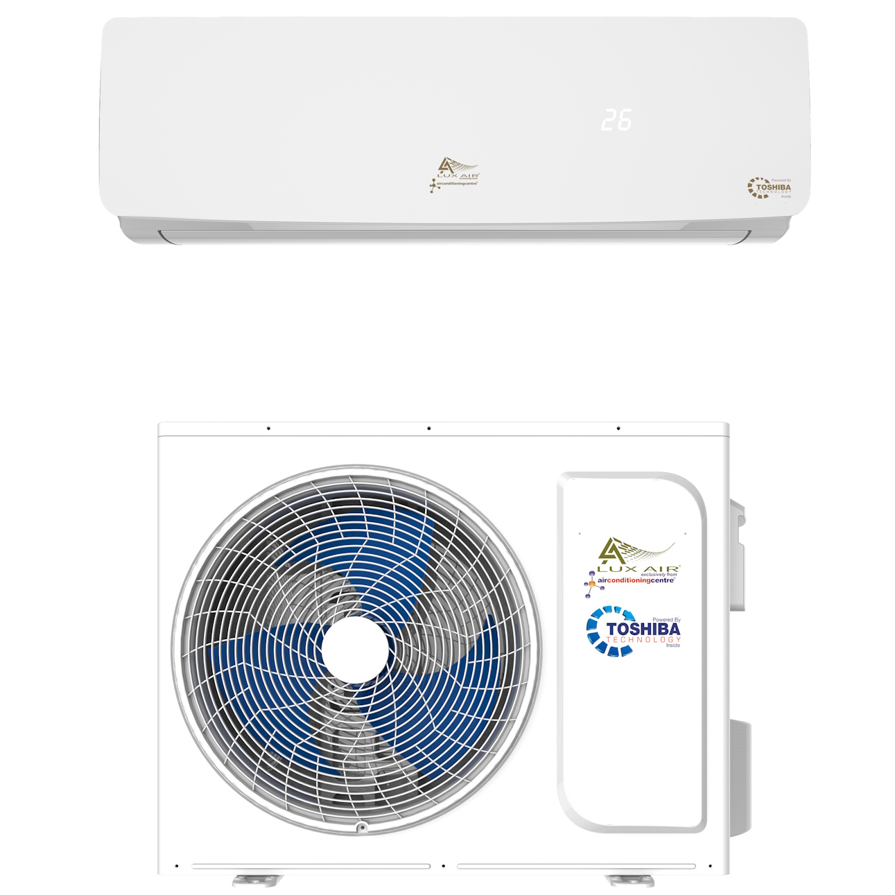lux air white gloss wall split air conditioning units