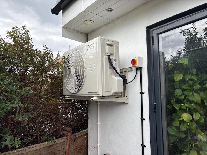 air conditioning unit installed in a new kitchen extension in Croydon